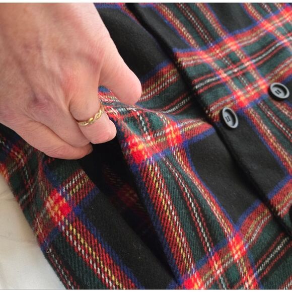 DOLLS KILL Current Mood mutual disrespect tartan plaid wool peacoat S - Picture 5 of 9